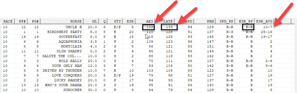 Brisnet Charts